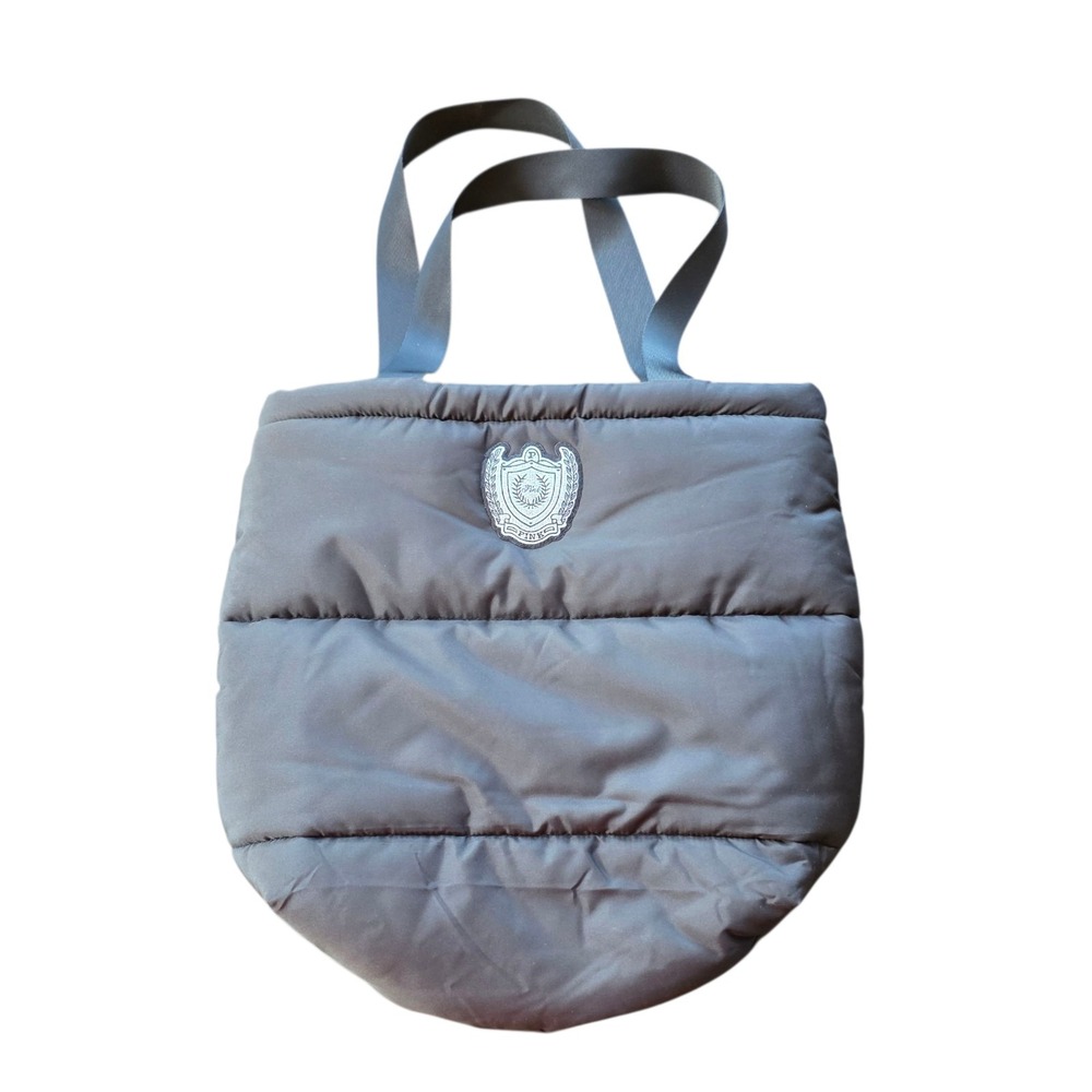 Victoria's Secret Pink Black Quilted Puffer Tote‎ Bag Crest Logo #1109